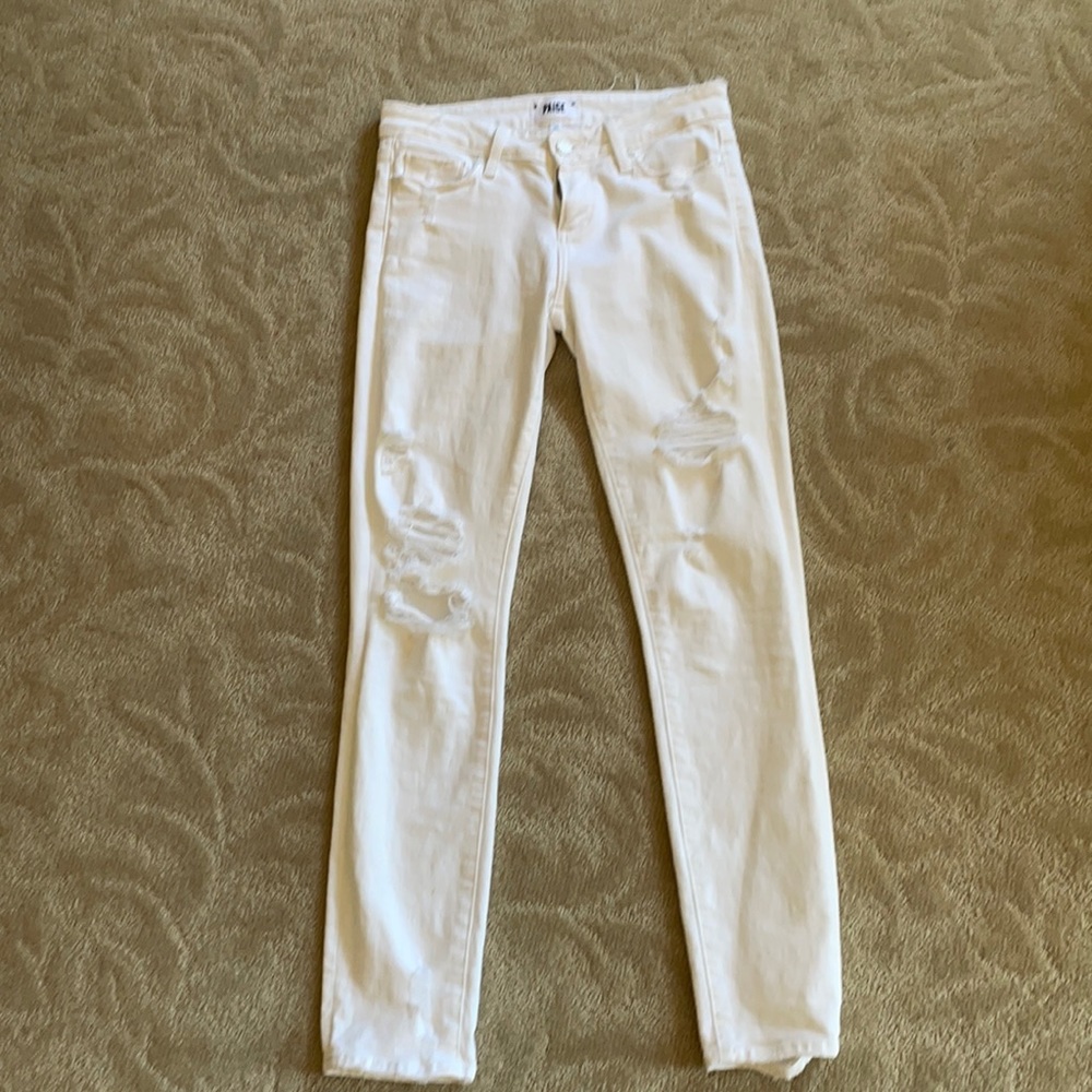 Paige white distressed jeans